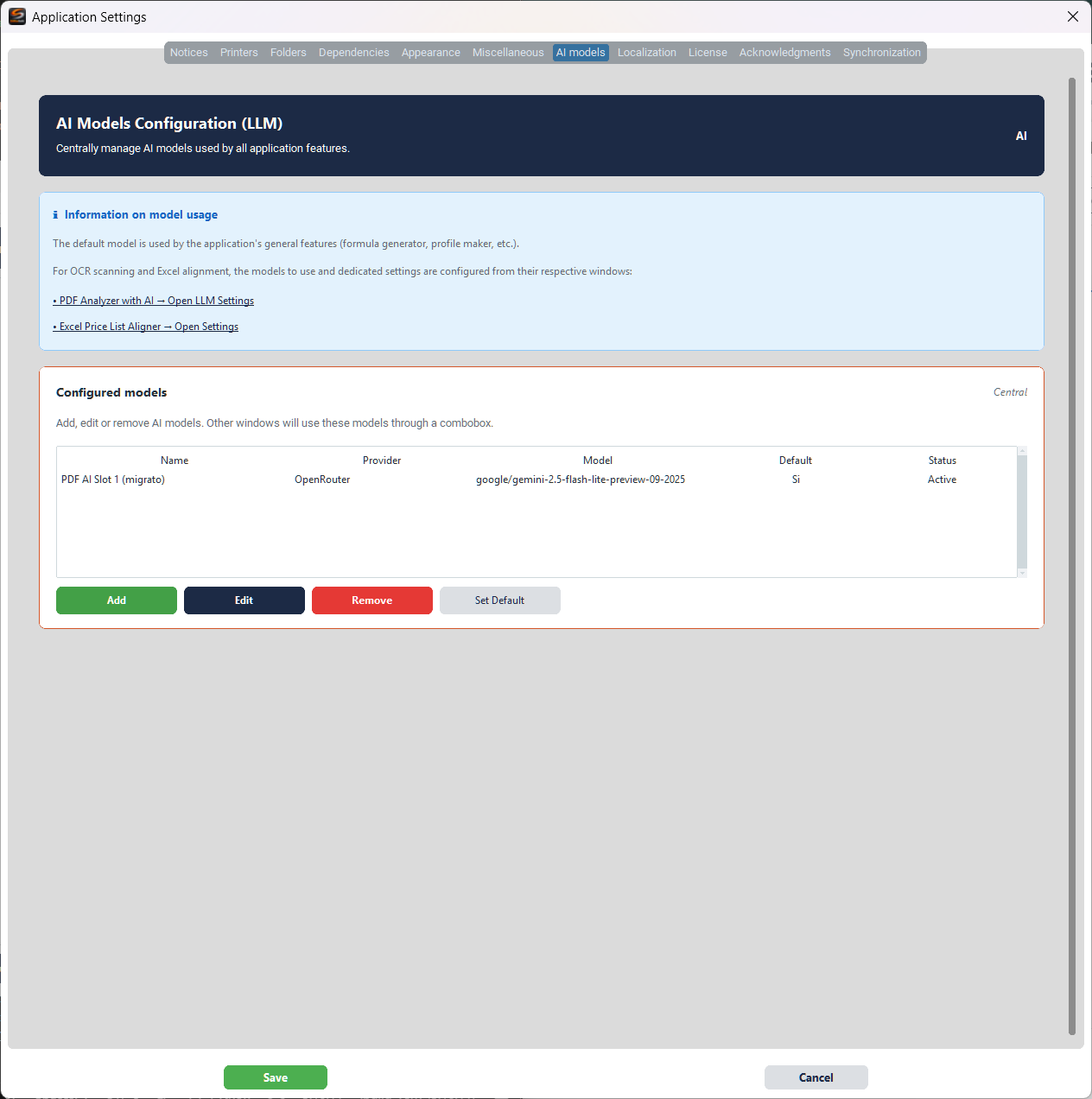 Settings - Label Creator | Siltatek Documentation